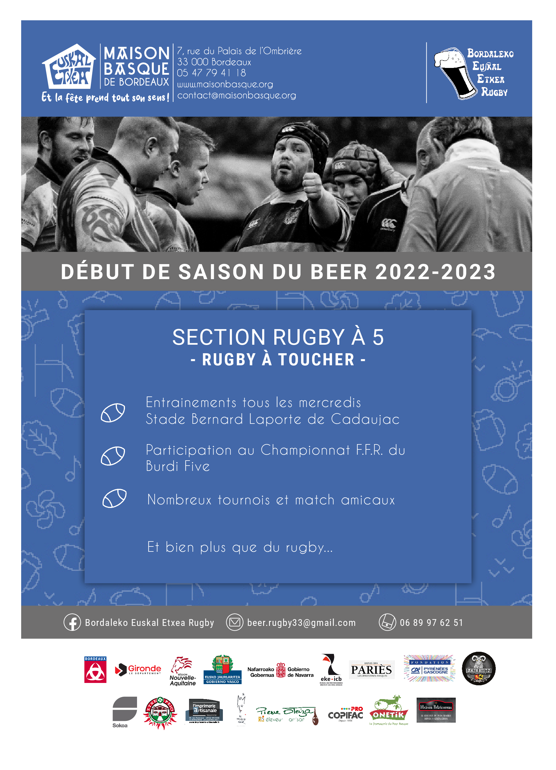 Maillot rugby à toucher 2020-2021 / XV de Besagne